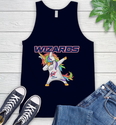 Washington Wizards NBA Basketball Funny Unicorn Dabbing Sports Tank Top 3