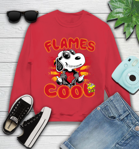 NHL Hockey Calgary Flames Cool Snoopy Shirt Youth Sweatshirt 6