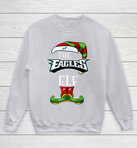 Philadelphia Eagles Christmas ELF Funny NFL Youth Sweatshirt 3