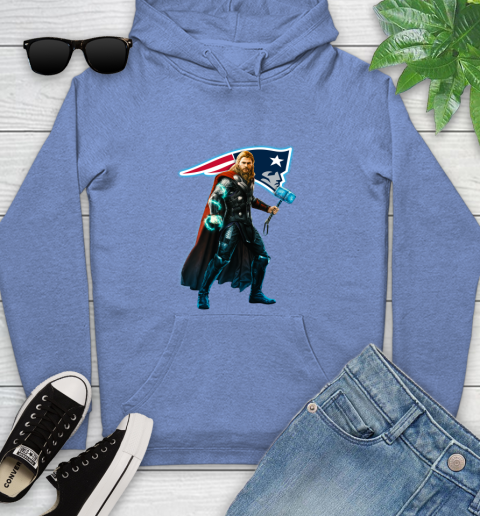 NFL Thor Avengers Endgame Football New England Patriots Youth Hoodie 12