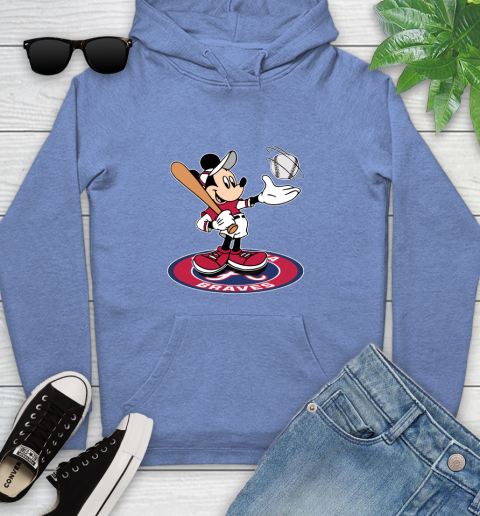 MLB Baseball Atlanta Braves Cheerful Mickey Disney Shirt Youth Hoodie 11