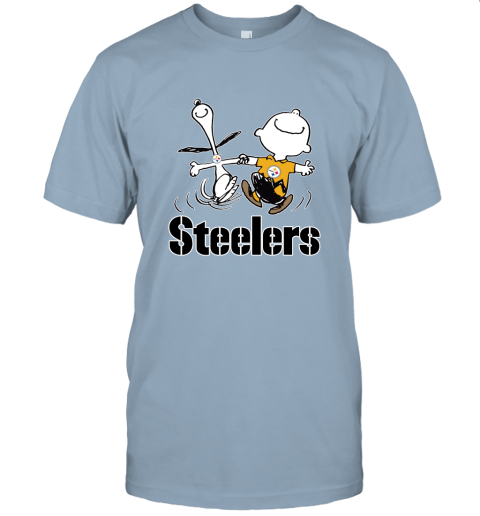 Snoopy And Charlie Brown Happy Pittsburgh Steelers Fans Unisex Jersey Tee
