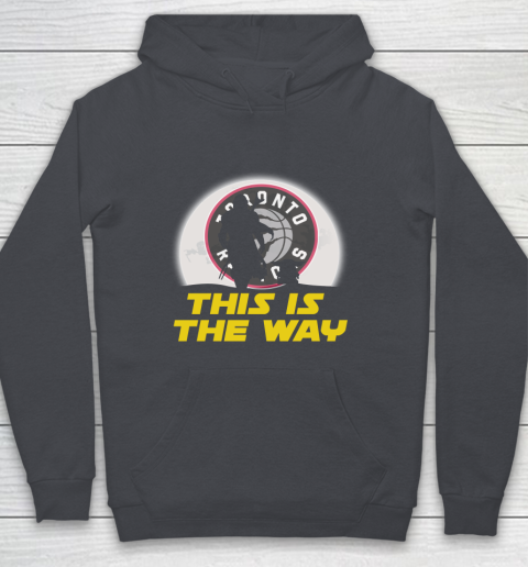 Toronto Raptors NBA Basketball Star Wars Yoda And Mandalorian This Is The Way Youth Hoodie 5