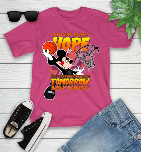 San Antonio Spurs NBA Basketball Mickey Disney Never Lose Hope Youth T-Shirt 11