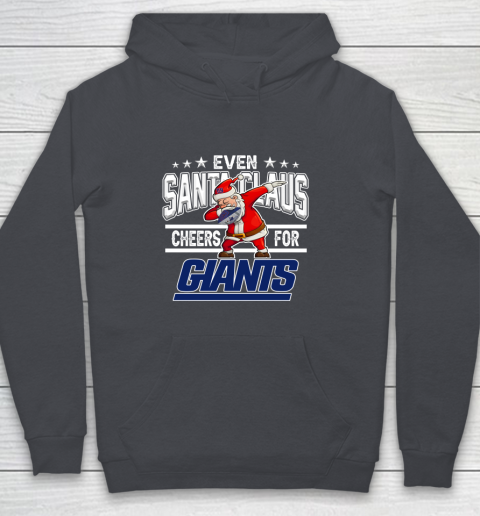 New York Giants Even Santa Claus Cheers For Christmas NFL Youth Hoodie 5