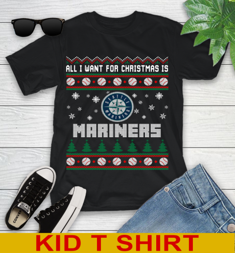MLB All I Want For Christmas Is Seattle Mariners Baseball Sports 97