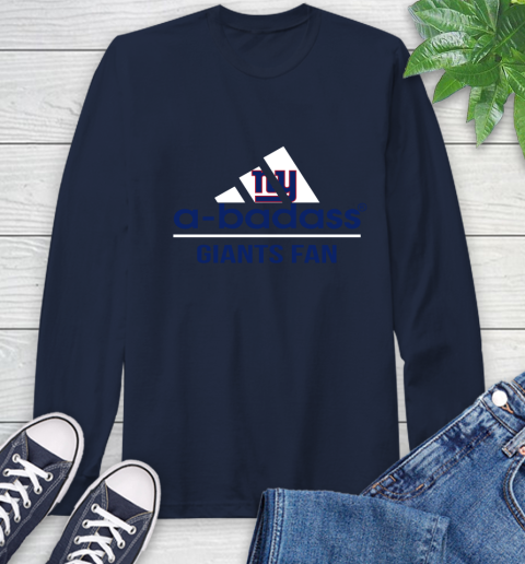 NFL A Badass New York Giants Fan Adidas Football Sports Long Sleeve T-Shirt 3