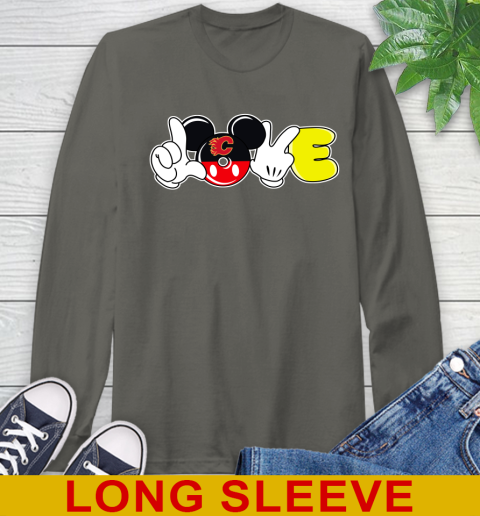 Calgary Flames NHL Hockey Love Mickey Disney Sports Long Sleeve T-Shirt 8