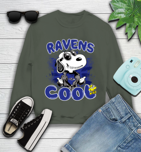 NFL Football Baltimore Ravens Cool Snoopy Shirt Youth Sweatshirt 7