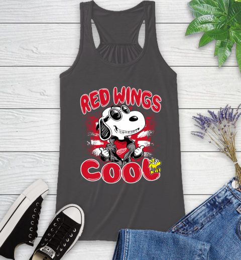 NHL Hockey Detroit Red Wings Cool Snoopy Shirt Racerback Tank - Image 10