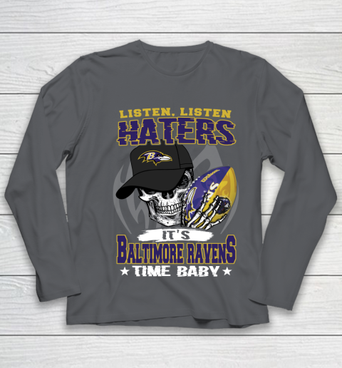 Listen Haters It is RAVENS Time Baby NFL Youth Long Sleeve 6