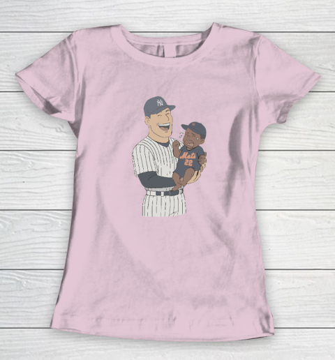 Yankees Holding Crying Mets Baby Women's T-Shirt 5