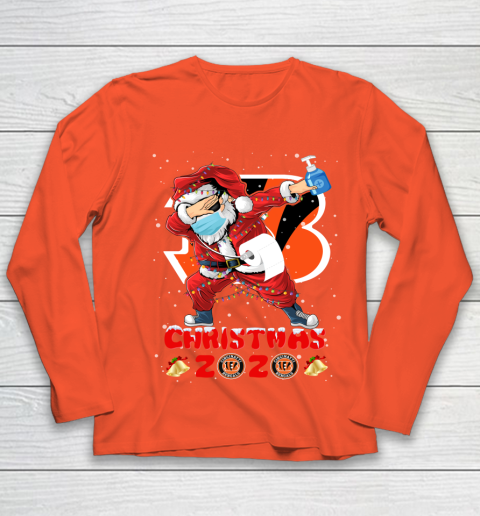 Cincinnati Bengals Funny Santa Claus Dabbing Christmas 2020 NFL Youth Long Sleeve 3