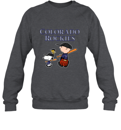 Colorado Rockies Let's Play Baseball Together Snoopy MLB Sweatshirt