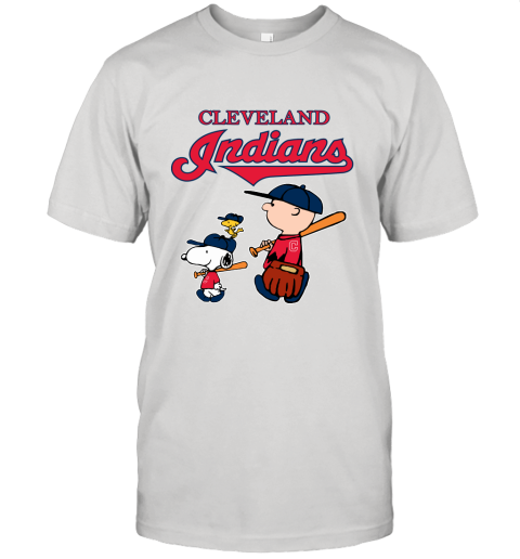 Cleveland Indians Let's Play Baseball Together Snoopy MLB Unisex Jersey Tee