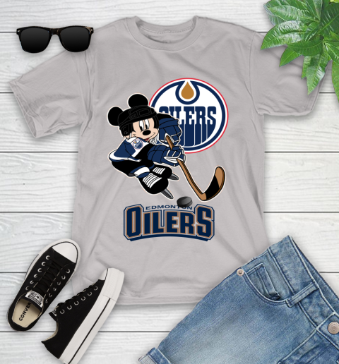 NHL Edmonton Oilers Mickey Mouse Disney Hockey T Shirt Youth T-Shirt 12
