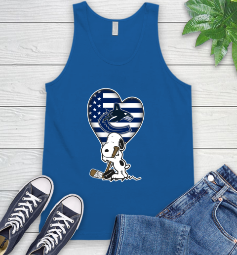 Vancouver Canucks NHL Hockey The Peanuts Movie Adorable Snoopy Tank Top 5
