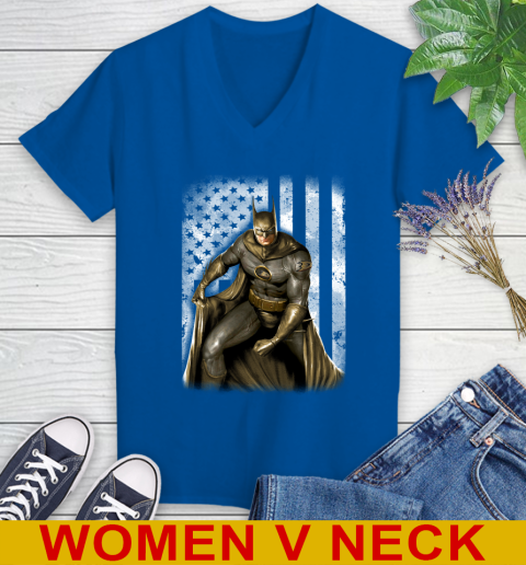 Anaheim Ducks NHL Hockey Batman DC American Flag Shirt Women's V-Neck T-Shirt 9