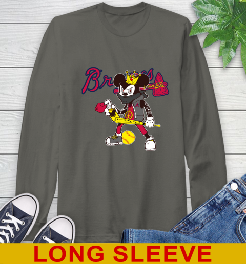 Atlanta Braves MLB Baseball Mickey Peace Sign Sports Long Sleeve T-Shirt 8