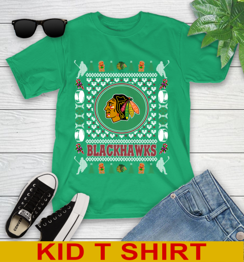 Chicago Blackhawks Merry Christmas NHL Hockey Loyal Fan Youth T-Shirt 7