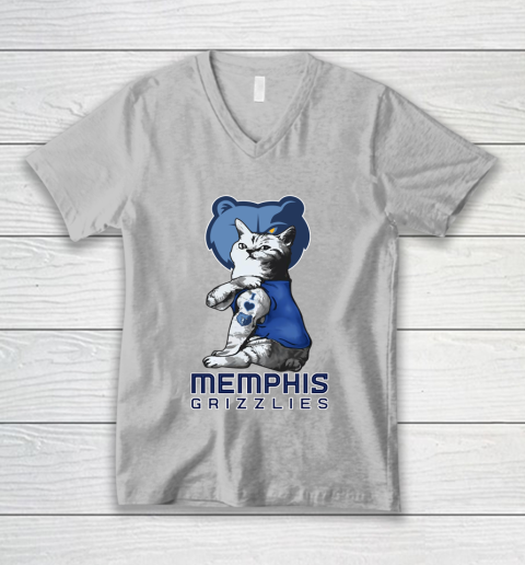 NBA Basketball My Cat Loves Memphis Grizzlies V-Neck T-Shirt 3