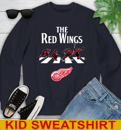 NHL Hockey Detroit Red Wings The Beatles Rock Band Shirt Youth Sweatshirt 2