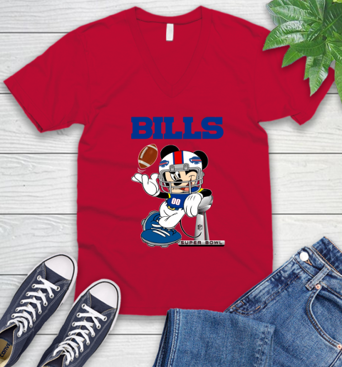 NFL Buffalo Bills Mickey Mouse Disney Super Bowl Football T Shirt V-Neck T-Shirt 8