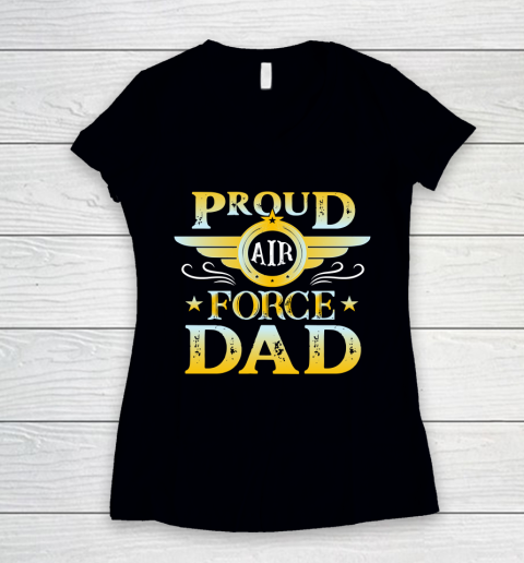 Veteran Shirt Proud Air Force Dad Women's V-Neck T-Shirt