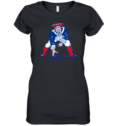 New England Patriots NFL Foxborough Pat Patriot Women's V-Neck T-Shirt