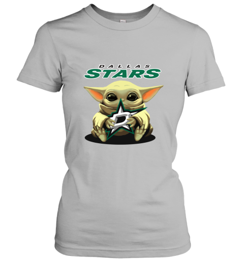 Baby Yoda Hugs The Dallas Stars Ice Hockey Women's T-Shirt