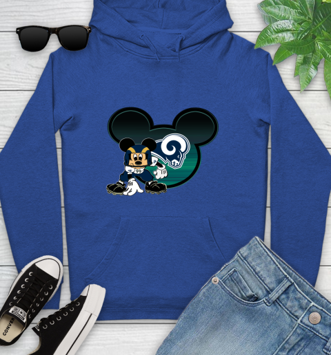NFL Los Angeles Rams Mickey Mouse Disney Football T Shirt Youth Hoodie 9