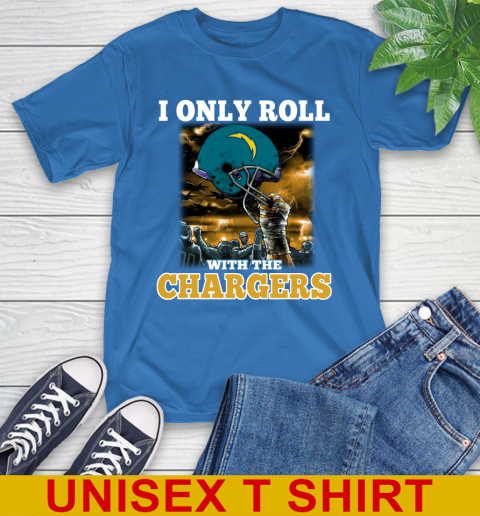 Los Angeles Chargers NFL Football I Only Roll With My Team Sports T-Shirt - Image 12