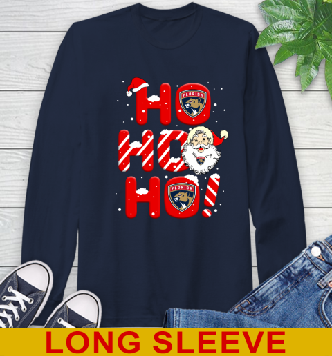 Florida Panthers NHL Hockey Ho Ho Ho Santa Claus Merry Christmas Shirt Long Sleeve T-Shirt 3