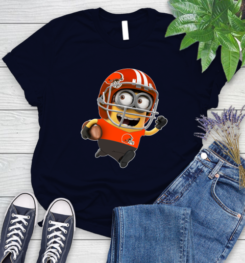 NFL Cleveland Browns Minions Disney Football Sports Women's T-Shirt 3