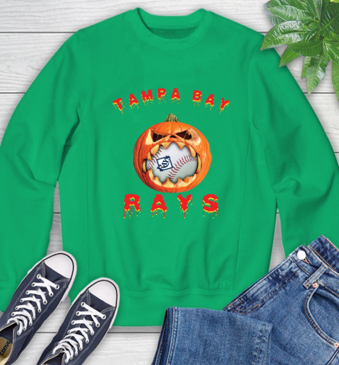 MLB Tampa Bay Rays Halloween Pumpkin Baseball Sports Sweatshirt 6