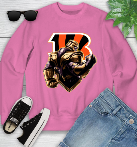 NFL Thanos Avengers Endgame Football Sports Cincinnati Bengals Youth Sweatshirt 7