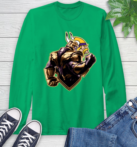NFL Thanos Avengers Endgame Football Sports Minnesota Vikings Long Sleeve T-Shirt 7