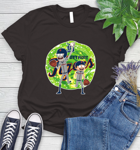 MLB Detroit Tigers Rick And Morty Baseball Sports Women's T-Shirt 8