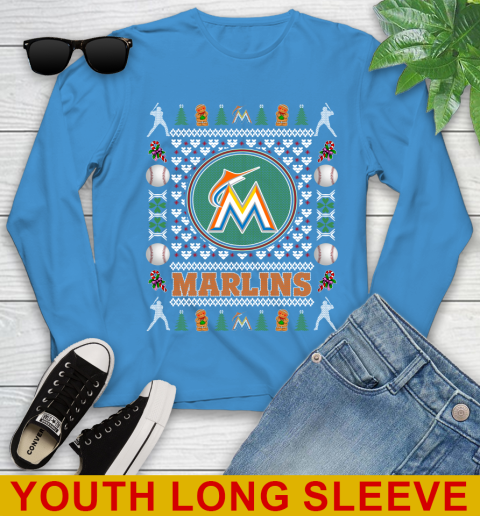 Miami Marlins Merry Christmas MLB Baseball Loyal Fan Youth Long Sleeve 8