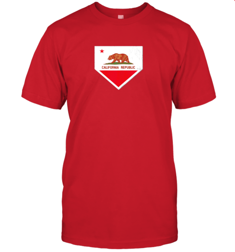 9qsz vintage baseball home plate with california state flag jersey t shirt 60 front red