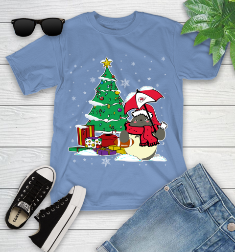 Kansas City Chiefs NFL Football Cute Tonari No Totoro Christmas Sports Youth T-Shirt 15