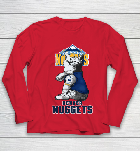 NBA Basketball My Cat Loves Denver Nuggets Youth Long Sleeve 8