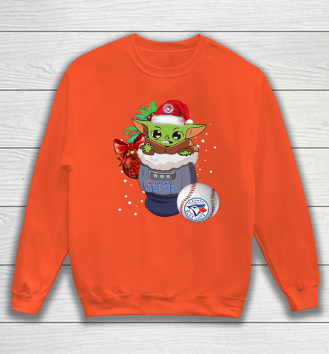 Toronto Blue Jays Christmas Baby Yoda Star Wars Funny Happy MLB Sweatshirt 4