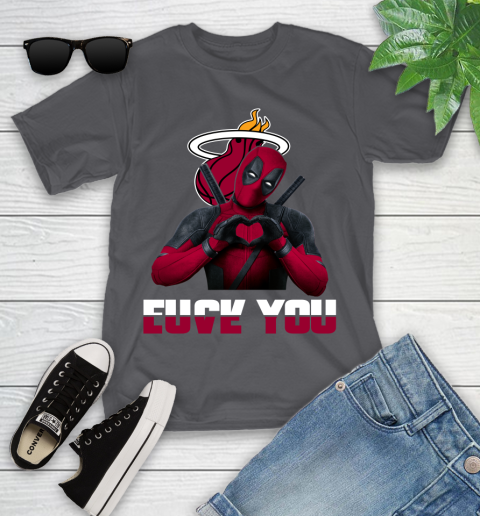 NBA Miami Heat Deadpool Love You Fuck You Basketball Sports Youth T-Shirt 6