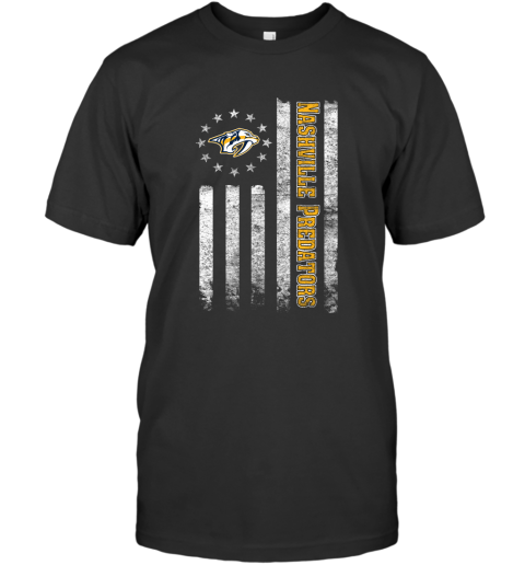 NHL American Flag Hockey Sports Nashville Predators T-Shirt