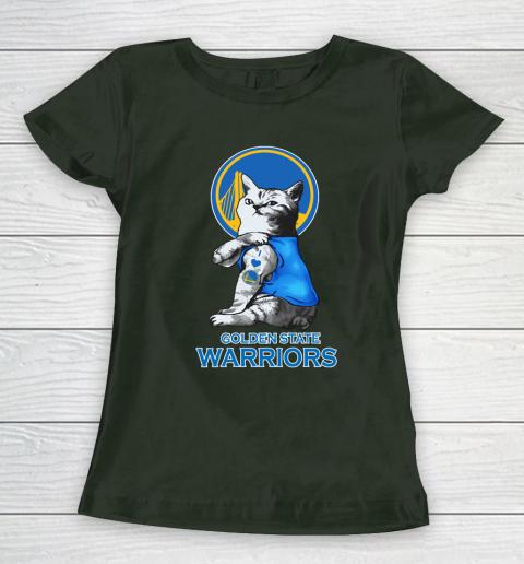 NBA Basketball My Cat Loves Golden State Warriors Women's T-Shirt 4