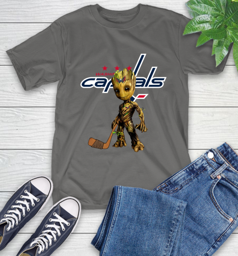 Washington Capitals NHL Hockey Groot Marvel Guardians Of The Galaxy T-Shirt 9