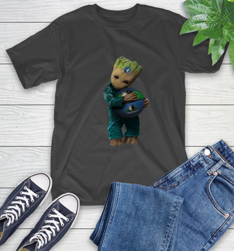 NBA Groot Guardians Of The Galaxy Basketball Sports Minnesota Timberwolves T-Shirt 2