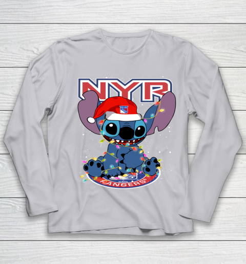 New York Rangers NHL Hockey noel stitch Christmas Youth Long Sleeve 3