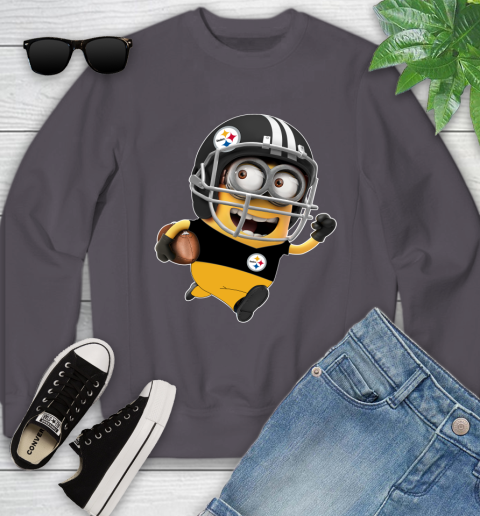 NFL Pittsburgh Steelers Minions Disney Football Sports Youth Sweatshirt 6